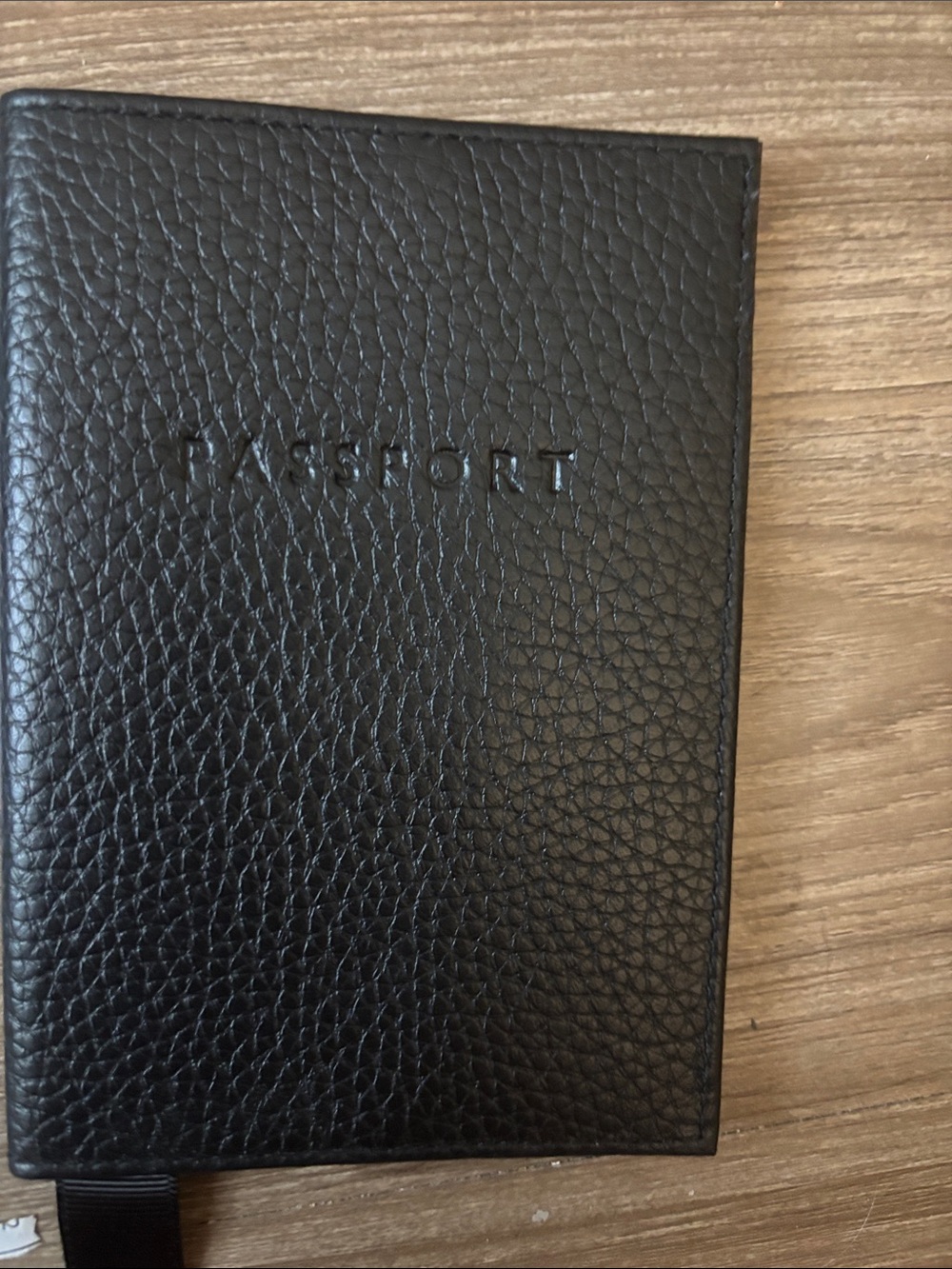 Leather Passport Holder - Black